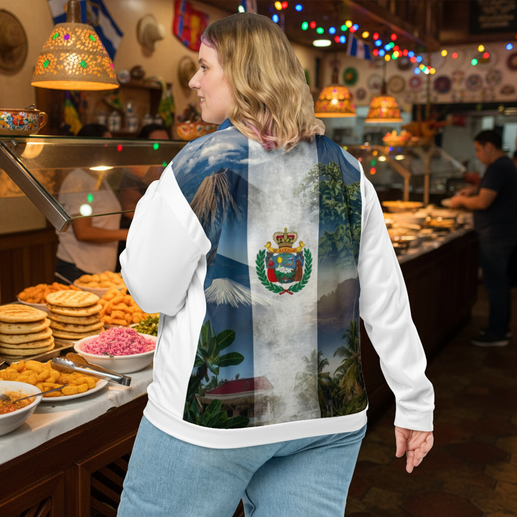 (Delivery only) El Salvador flag design Unisex Bomber Jacket