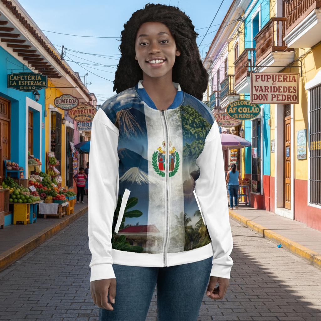 (Delivery only) El Salvador flag design Unisex Bomber Jacket
