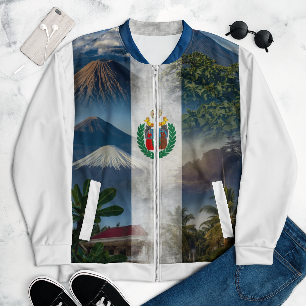 (Delivery only) El Salvador flag design Unisex Bomber Jacket