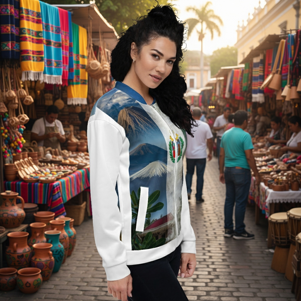 (Delivery only) El Salvador flag design Unisex Bomber Jacket