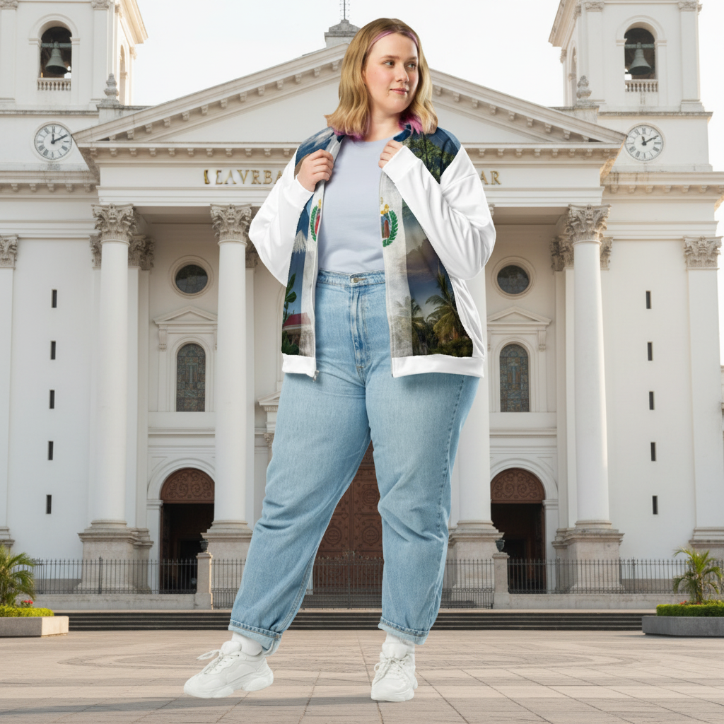 (Delivery only) El Salvador flag design Unisex Bomber Jacket