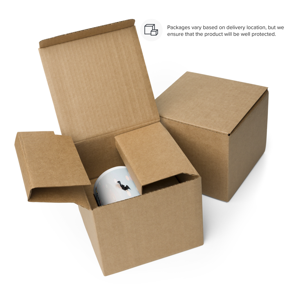 (Delivery only) Glossy white Halloween mug